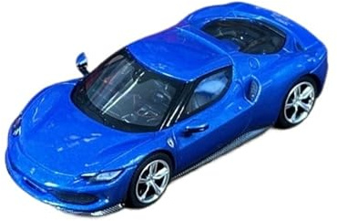 LXGLYLOU Metall Skala Replik 1 64 Für Ferrari 296 GTB Blu Corsa Blau Legierung Limousine Sammlerauto Modell Wagon Spielzeug Für Autoliebhaber Hobbys Fahrzeuge Spiele Set