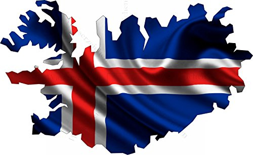 15cm! Aufkleber-Folie Wetterfest Made IN Germany Island UV&Waschanlagenfest Auto-Sticker Decal Staat Fahne Flagge Wappen Land FD65 Profi Qualität bunt farbig Digital-Schnitt!