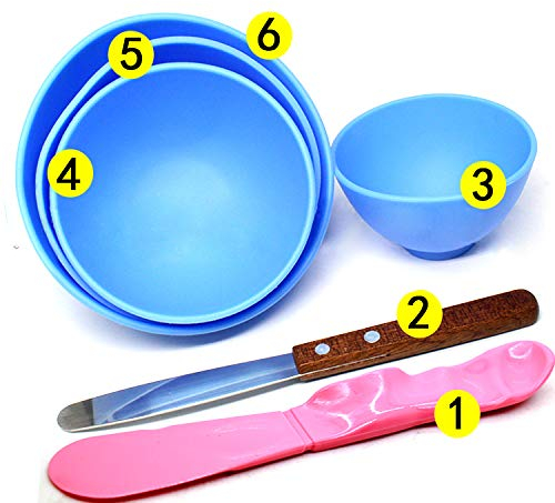 BONEW 4PCS Dental Plastic Mixing Alginate Modelling Carver Rubber Plaster Bowl +2 Mixing Spatulas