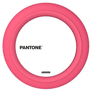 Celly Pantone Qi Caricabatterie Wireless, Carica Batterie Wireless per Cellulare, Ricarica Wireless 7.5W, Caricatore da Tavolo per iPhone e Android, Rosa