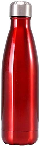 Anze Sport-Trinkflasche, Isolierflasche, doppelwandig, 304 Edelstahl, hält heiße und kalte Getränke, wiederverwendbar, für Wandern, Laufen, 500 ml (hell-rubinrot)