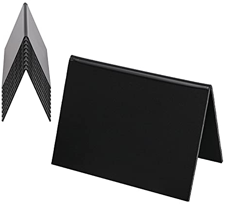 HMF 46413 Tischaufsteller Kreidetafel | 10 Stück | A-Aufsteller | 10 x 7 cm | Schwarz