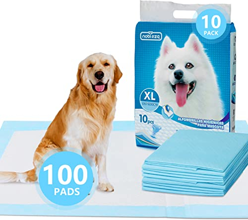 Nobleza 100x Empapadores Perros de Adiestramiento, Alfombras Higiénica de Entrenamiento para Mascotas, Caninas Alfombrilla, Ultra Absorbente 90 x 80cm