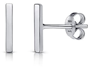 Amberta Boucles d'Oreilles Minimalistes en 925 Sterling pour Femmes: Barrettes Polies