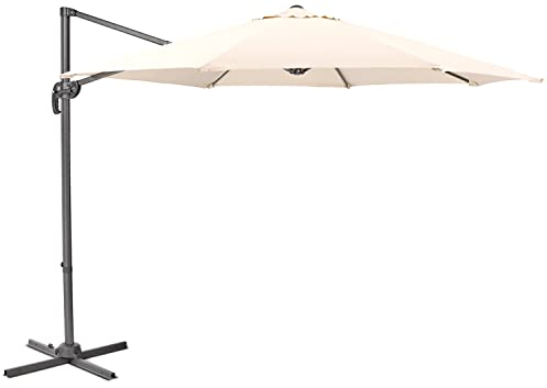 SVITA Sonnenschirm Ampelschirm Garten Terrasse Outdoor 360° Schirm Aluminium drehbar kippbar Gartenschirm Gartenmöbel Beige