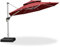 PURPLE LEAF Parasol Déporté Inclinable 3,3 m Rond, Parasol De Jardin Extérieur Toit à Double Rotatif 360°, Parasol Terrasse Extérieur Luxueux, Rouge rouillé