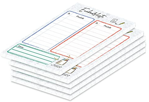 PRICARO Einkaufsliste Doodles, A6, 5 Stück