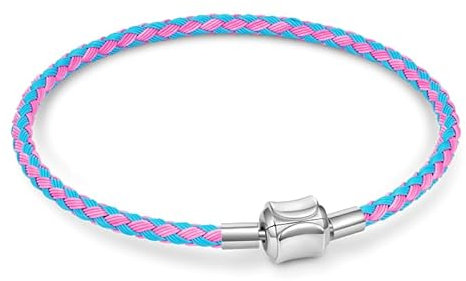 GNOCE Charm Bead Bracciale Di Base Rosso Con 2 Pezzi Bracciale Con Ciondoli Per Ragazze Adolescenti Gioielli Da Donna San Valentino Regalo Per La Festa Della Mamma (17, rosa blu)