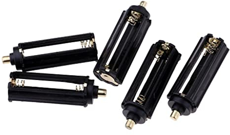 zalati 5Pcs Battery Holder AAA Case Storage Box Battery Organizer Container with Wire Leads Black for Camping Flashlight