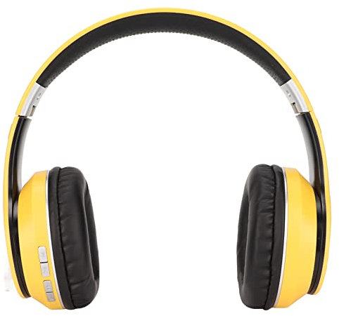 Yunxwd EL‑B4 Bluetooth Gaming Music Headphones Multifunctional Portable Foldable Wireless Earphones with Built-in Mic for Outdoor Sports Computer Gaming(Yellow)