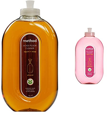 Method Wooden Floor Cleaner, Almond, 739 ml & Floor Cleaner, Wild Rhubarb, 739 ml