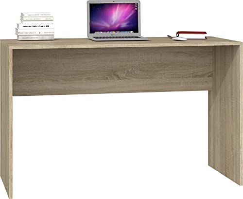 lukmebel Paulo Universal-Schreibtisch Kompaktes Modernes Design Platzsparendes Möbel für Schlafzimmer Büro Arbeitszimmer aus Laminierter Spanplatte mit ABS-Kante 120x76x50 cm Sonoma-Eiche