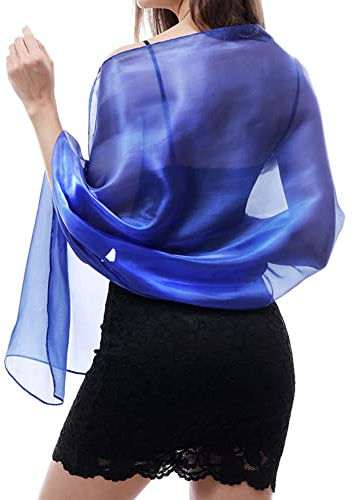 Ladiery Seide Schals und Wraps für Abendkleider Frauen Sheer Soft Brautjungfer Hochzeit Shawl Party Organza Stole
