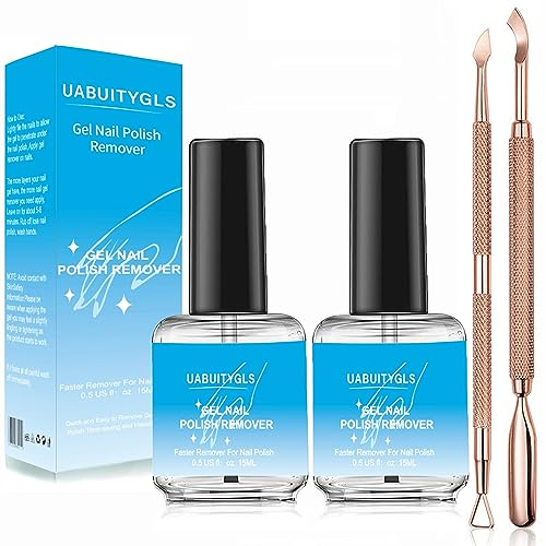 Gel Nail Polish Remover Kit, Nail Polish Remover, with Cuticle Pusher & Nail Polish Scraper, in 3-5 Minutes, Easily & Quickly Remove Acrylic Nail Polish in 3-5 Minutes, Don't Hurt Your Nails