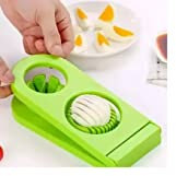 2 in 1 Solid Egg Cutter Egg Slicer Egg Sectioner Double Egg Cutter Flower Edges Chopper Kitchen Tools, Plastic Egg Separator