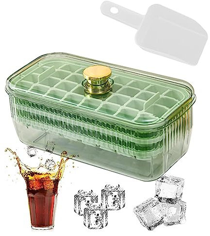 Eiswürfelbereiter-Tablett - Quadratischer, auslaufsicherer Eisbehälter und Aufbewahrungsbehälter,56-Würfel-Press-Eis-Gefrierbehälter für kleine Würfel, zum Kühlen von Cocktails, Whisky, Tee und Fowybe