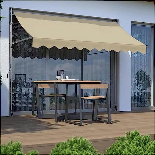Klemmmarkise,Balkon Markise,Klemmmarkise mit Handkurbel, Sonnenschutz,balkonmarkisen Höhenverstellbare UV-beständig und wasserdicht für Terrasse Balkon 4M B