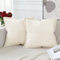 Artscope 2er Set Kordsamt Kissenbezüge Samtkissen Weich Dekokissen Dekorativ Kissenbezug Modern Kissenhülle Umwickelte Kante Sofakissen für Wohnzimmer Schlafzimmer Creme Beige, 60x60cm
