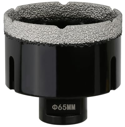 Vearter Carotteuse diamantée à sec de 65 mm, raccord fileté M14, scie cloche soudée sous vide pour maçonnerie, perforateur creux pour carrelage, marbre, granit, porcelaine, béton et pierre de quartz