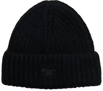 Superdry Damen Rib Knit Beanie Hat Baseballkappe, schwarz, One Size