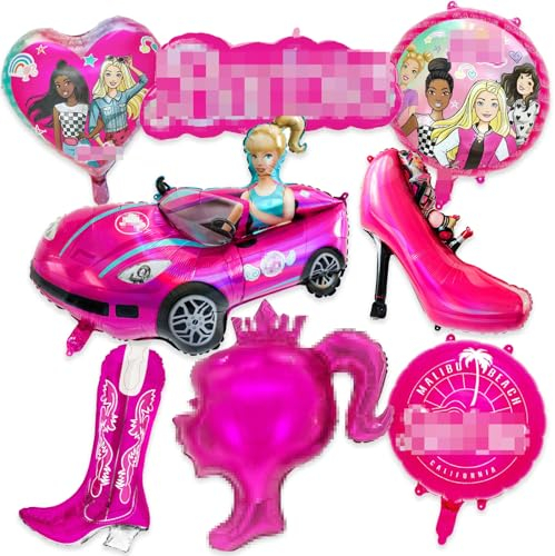 Decorazione per Feste di Compleanno Ragazza 8 Pezzi, Palloncini in Pellicola Contiene Palloncini con Tacchi Alti, Palloncini D'amore, Palloncini Compleanno Ragazza