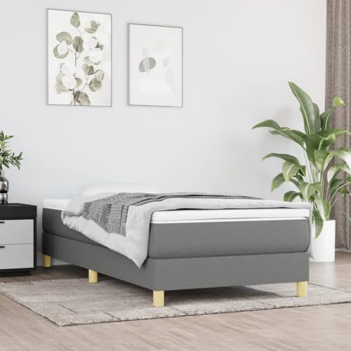 Annlera Bettgestell 203x80x25cm Grau Stoff,Sperrholz,Holzwerkstoff Doppelbett Schrankbett Boxspringbett Vielseitige Tagesbett Aus Holz Schlafzimmerbett Jugendbett Futonbett Hochbett