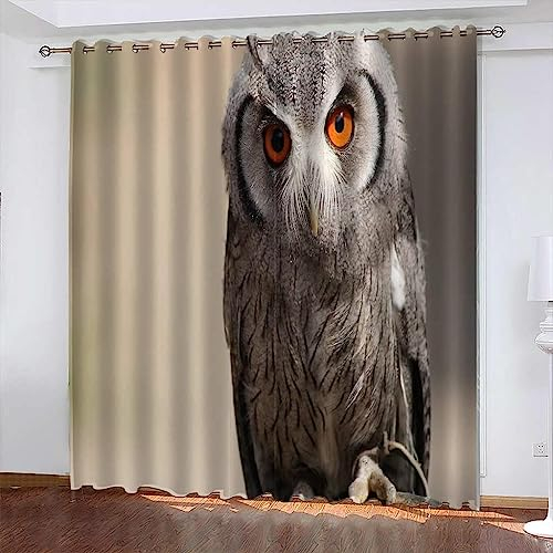Verdunkelungsvorhang Ösenvorhang - Tierische Eule - 3D Gedruckt Polyester Vorhänge Für Schlafzimmer Geräuschreduzierung - Für Fenster Wohnzimmer Ho