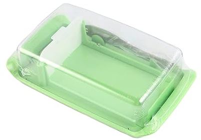 Beurrier Plateau de conservation du service de fromage avec couvercle transparent, vaisselle de cuisine for couper les aliments à la maison, boîtes à beurre, Butte Décoration de cuisine (Color : Gree