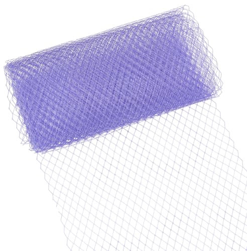 BENECREAT 3 m/3.28 Yards Schleier-Netzstoff, 25 cm Breites Netznetz Für Vogelkäfige, Brautschleier Hochzeitshut Schleier Millinery-Netz Für Hochzeit, Kopfschmuck, Nähen, Hutdekoration, Lila