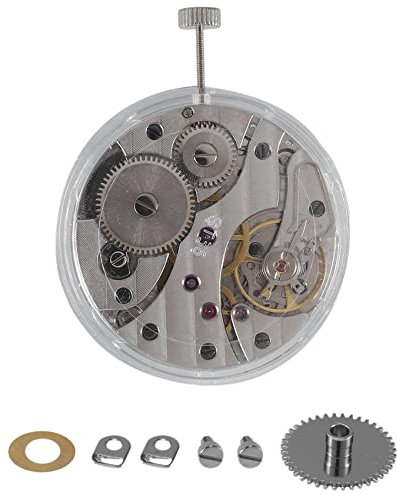 Qarmijaer Zubehör für Uhren Seagull ST3601 Bewegung 6497 Hausgemachte Feinstimmung Manuell Up-Chain -Pin halbmechanische Bewegung, silber / schwarz