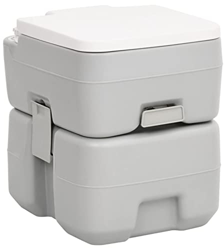 Van-Camping-Zubehör, Wohnmobil-Toilette, Wohnwagen-Toilette, tragbare Camping-Toilette, Grau und Weiß, 20 + 10 l HDPE