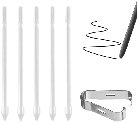 Set di 5 Punte di Ricambio per Pennino S Pen per Samsung Galaxy S6/S6 Lite/S7/S7+/S7 FE/S8/S8+/S8 Ultra/S21 Ultra/S22 Ultra/S23 Ultra/Note10/Note10+/Note 20/Note 20 Ultra (Bianco)