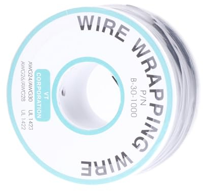 YUMILI Electrical Cable, 0.25 Mm Wire Wrapping Single Wire Core Strand 30 AWG Cable 250 Meters for Laptop Motherboard LCD Display Breadboard Electronics Test and PCB Soldering Black