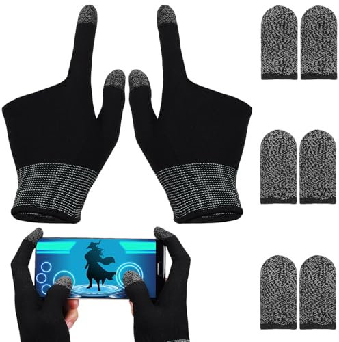 HANABASS Touchscreen Gloves Fingerless Gaming Gloves for Men Elastic Cuff Breathable Nylon Black