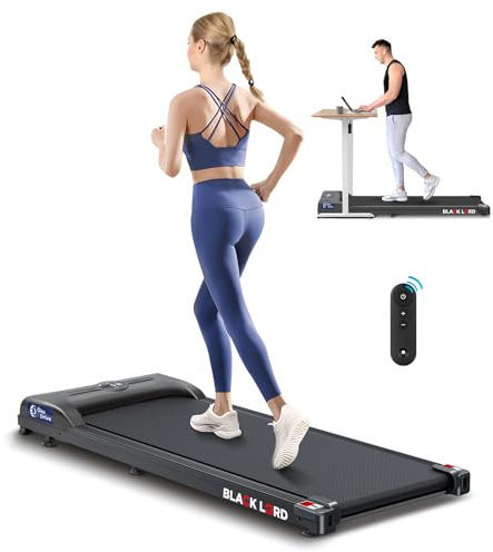 BLACK LORD Laufband unter dem Schreibtisch, tragbar, faltbar, 2-in-1, elektrisches Laufband, motorisiert, 2,2 PS, kleines Mini-Laufgerät, Schwarz