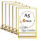 Gocoffun Acrylic Sign Holder A5 Gold Frame, 6 Pack Clear Acrylic Table Top Display Stand, Double Sided Picture Frames for Menu Display, Restaurant Signs Display, Wedding Menu Paper Desk Display