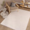 TAPISO Agra Teppich Creme Beige Kariert Schlingen Teppich mit Fransen Modern Boho Design Weich Loop Optik Wohnzimmer Schlafzimmer ÖKO-TEX 80 x 150 cm