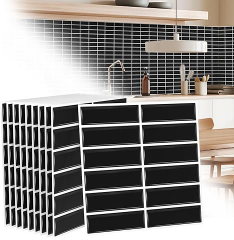 TANYEAR Adesivi per piastrelle, adesivi più spessi, autoadesivi, in vinile, per bagno, cucina, 10 fogli, tipo B