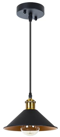 ARTE LAMP Pendelleuchte Hängelampe Industrielle Deckenleuchte für Esstisch, Schwarz, E27, höhenverstellbar, 22 x 22 x 15 cm