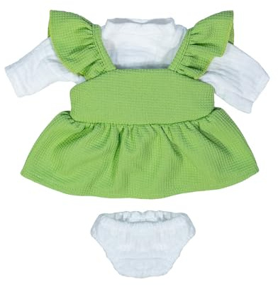 Miniland - Kleidung für 38 cm Puppe, Bekleidungszubehör für Puppen, Übergangskleid und T-Shirt