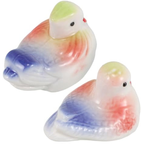 Yardwe 2pcs Duck Chopstick Holder Ceramic Decorations Garden Tableware Rest Porcelain Dinner Table Props