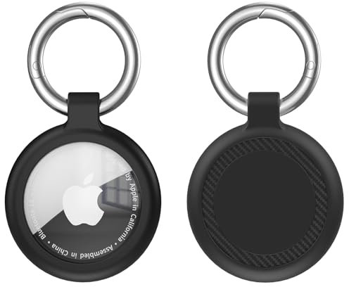 AirTag Portachiavi Impermeabile,Porta Air Tag per Apple,1Pezzi Custodia Silicone per Airtag Apple con Cover Frontale, 360°Custodia AirTag per Chiavi Zaini e Animale