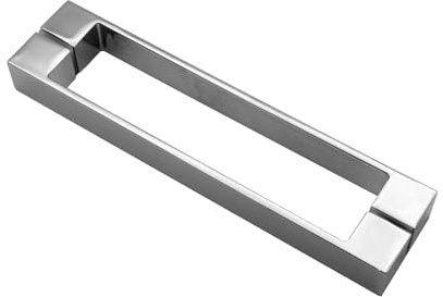 KEABATH 1PC Chrome Shower Square Glass Door Handle 190mm Hole to Hole Center Heavy Duty 225mm Long Shower Door Handle for Shower Enclosure Shower Room Shower Cabin