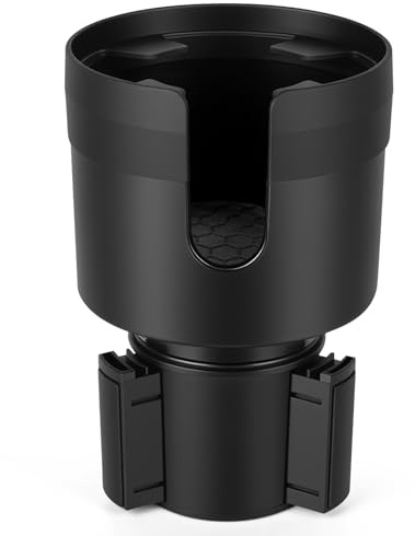 Kincown Car Cup Holder Expander, Large Cup Holder Extender for Car | Water bottle Holder Adapter with Adjustable Base Fits Yeti, Hydro Flask 24/32oz, Big Water Bottles in 3-3.9, Black