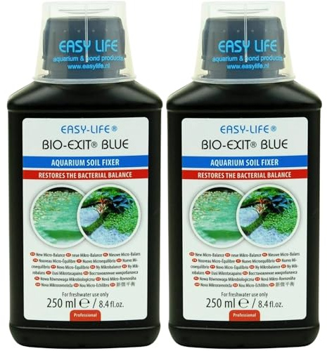 Easy Life Bio-Exit Blue 2er Pack – 2X 250 ml Behandlung gegen Blaualgen im Aquarium, bekämpft effektiv Cyanobakterien, einfache Anwendung, sicher für Fische und Pflanzen