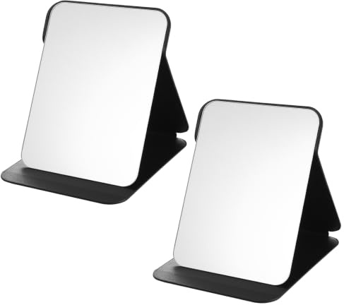 ANBEEISS 2 STK Klappbarer Kosmetikspiegel, 21,5x15,5 cm | Klein, Tragbar, Reisespiegel, Standspiegel, Tischspiegel, Make-up Spiegel, Einstellbarer Winkel, für Makeup