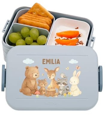 Bärenfreunde MEPAL Müslibecher to go Edelstahl mit Namen, Joghurtbecher | Isolierter Thermo Behälter zum Beschriften für Kinder oder Erwachsene, personalisierter Müsli Becher inklusive Löffel
