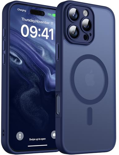 Oureidoo Coque pour iPhone 16 Pro Max Compatible avec MagSafe Magnétique, Housse de Téléphone Fine en Silicone Étui Protection Antichoc Bumper TPU Case Cover, Bleu Marine