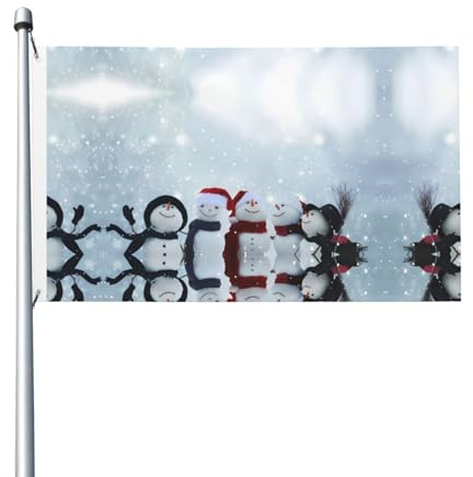 Doppelseitige dekorative Flaggen, Frohe Weihnachten Schnee gemusterte Flaggen mit Ösen, geeignet zum Aufhängen in Gärten und Partys.
