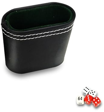 Dice Cup, 2.8x1.4'' Double Layer Quiet Leather Dice Cup, Portable Stacking for Bar KTV Poker Liars Party Games